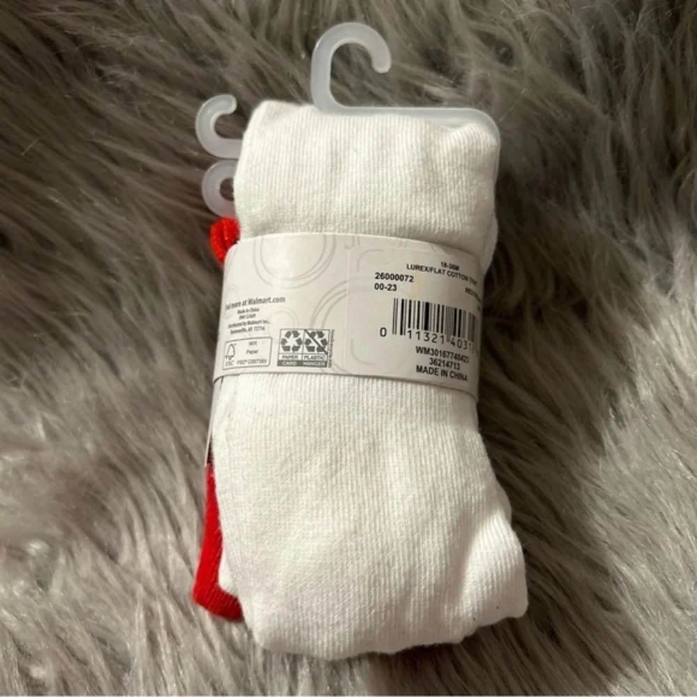 Wonder‎ Nation Footed Cotton Tights Baby Toddler Girls Size 18-36 Months Red